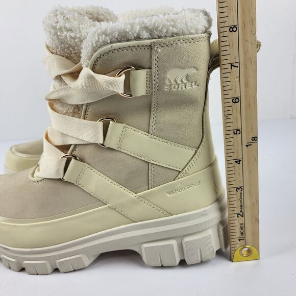 Sorel Joan of Arctic Next Boots Women's 8 Bleached Ceramic Sea Salt Fur Lined - Picture 5 of 16